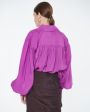 Блуза Petale со сборками, цвет пурпурный - миниатюра 3