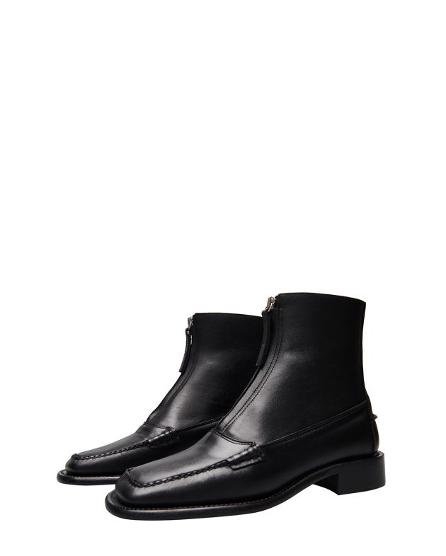 Кожаные ботинки Mallera на молнии, цвет черный - изображение 1