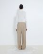 Шерстяные брюки Sbiru с двойными защипами, цвет бежевый - миниатюра 6