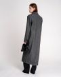 Двубортное пальто из шерсти, цвет темно-серый - миниатюра 8