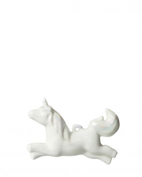 Елочная игрушка из фарфора Единорог Белый