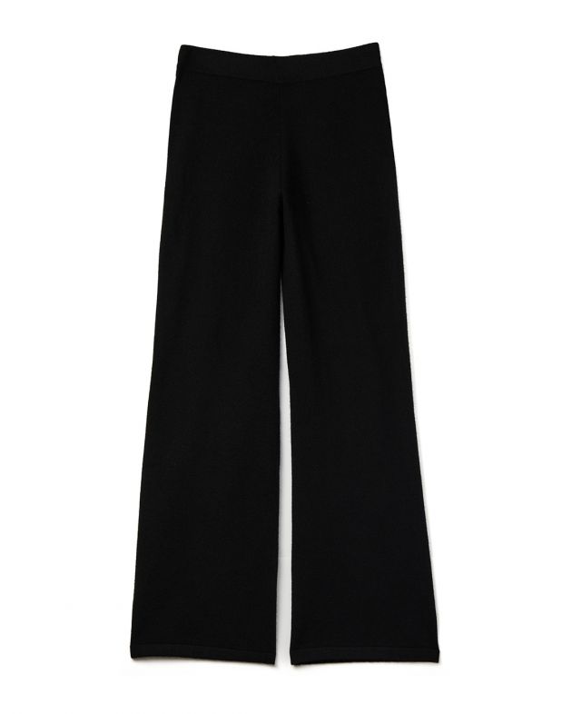 Вязаные брюки из шерсти и кашемира, цвет черный - изображение 1
