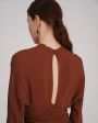 Erika Cavallini Платье макси Piera с поясом и разрезами, цвет коричневый - миниатюра 6