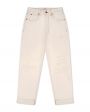 SLVRLAKE Прямые джинсы Dakota с вырезами и отворотами, цвет белый - миниатюра 1