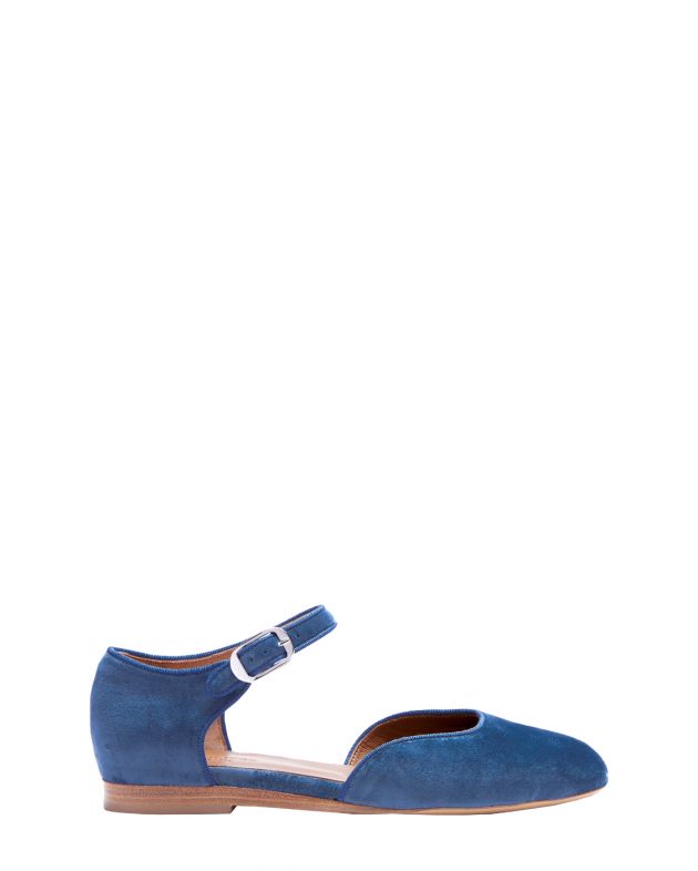 Le Monde Béryl Бархатные сандалии Mary Jane, цвет синий - изображение 1