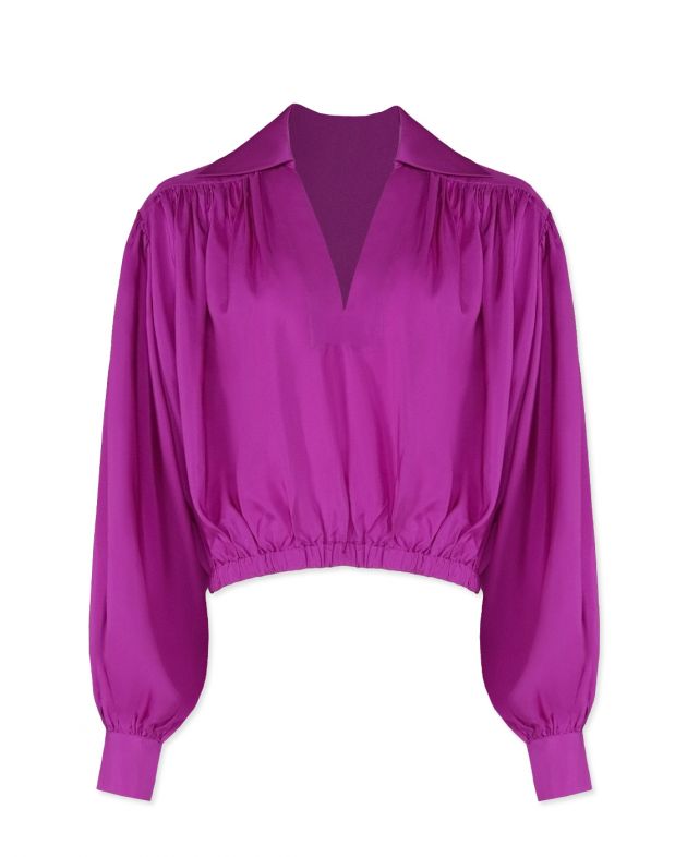 Блуза Petale со сборками, цвет пурпурный - изображение 1