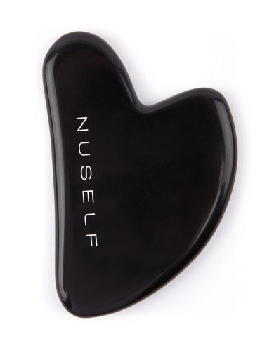 Массажер гуаша из черного обсидиана