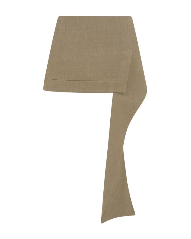 YUZEFI Асимметричная юбка мини, цвет Капучино - изображение 1