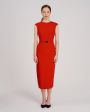 Платье миди без рукавов, цвет красный - миниатюра 2