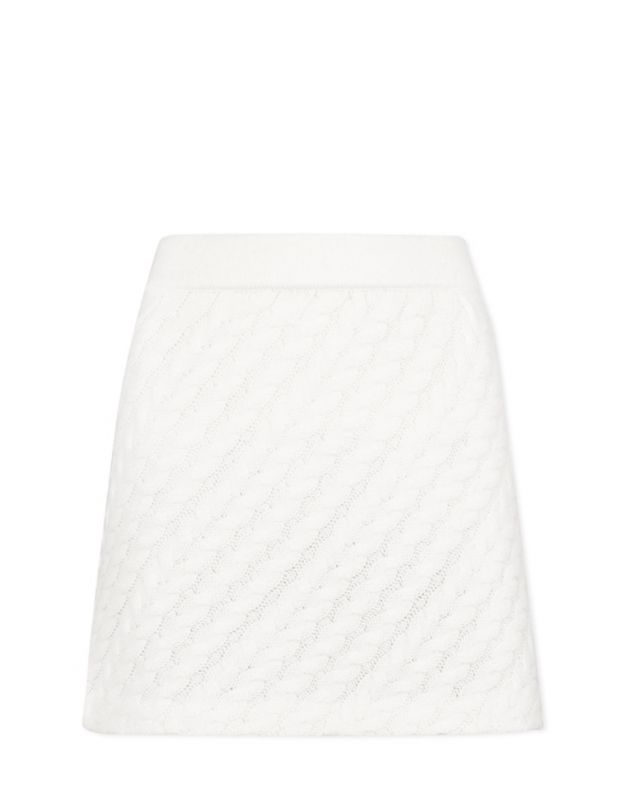 Кашемировая юбка мини Alsen фактурной вязки, цвет белый - изображение 1