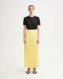 Плиссированная юбка макси из трикотажа, цвет желтый - миниатюра 3
