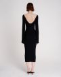 Платье миди из вязаного трикотажа, цвет черный - миниатюра 6