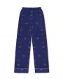 Шелковая пижама с брюками, цвет синий - миниатюра 3