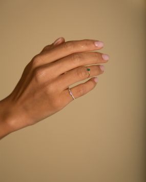 Кольцо из розового золота с сапфиром и бриллиантами Post Scriptum