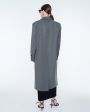 Однобортное пальто оверсайз, цвет серый - миниатюра 3