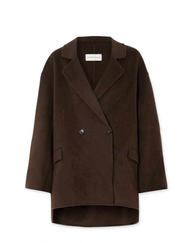 LOULOU STUDIO Короткое пальто Lina, цвет коричневый - изображение 1