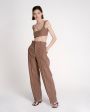 YUZEFI Широкие костюмные брюки, цвет коричневый - миниатюра 3