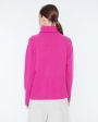 Шерстяной свитер с высоким воротником-стойкой, цвет розовый - миниатюра 4