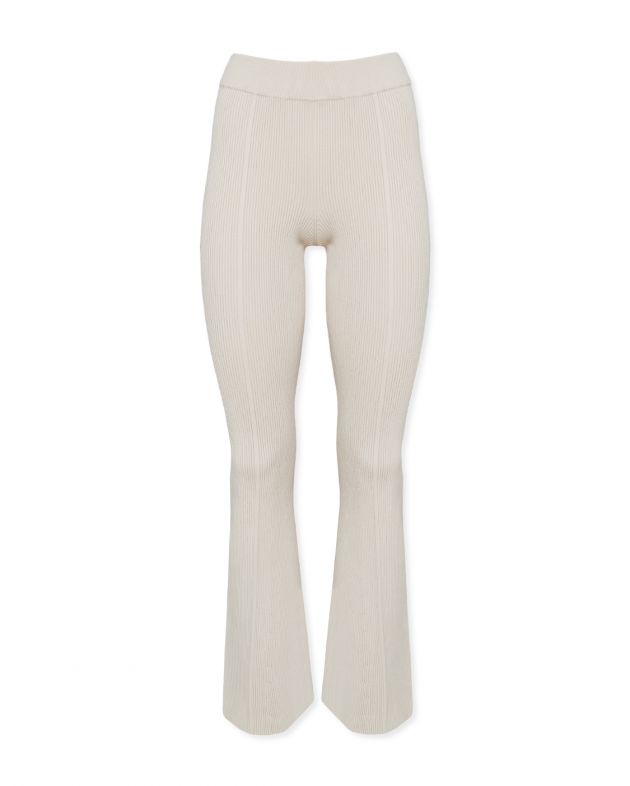 Трикотажные брюки Egon в рубчик, цвет молочный - изображение 1