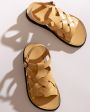 Плетеные сандалии Beltra из кожи, цвет желтый - миниатюра 2