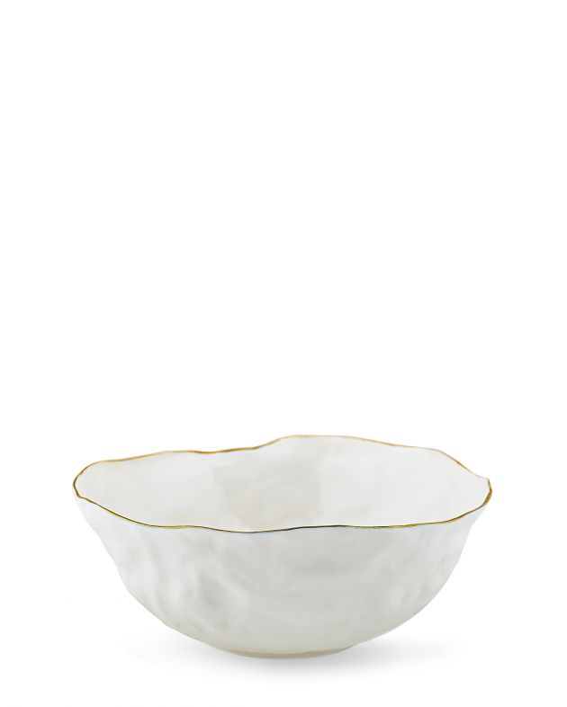 Глубокая тарелка, цвет бело-золотой - изображение 1