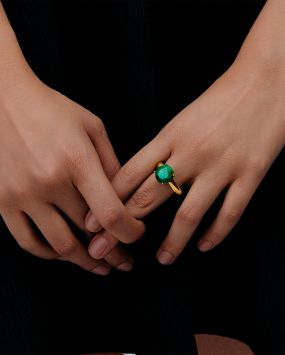 Cartoon Ring с малахитом