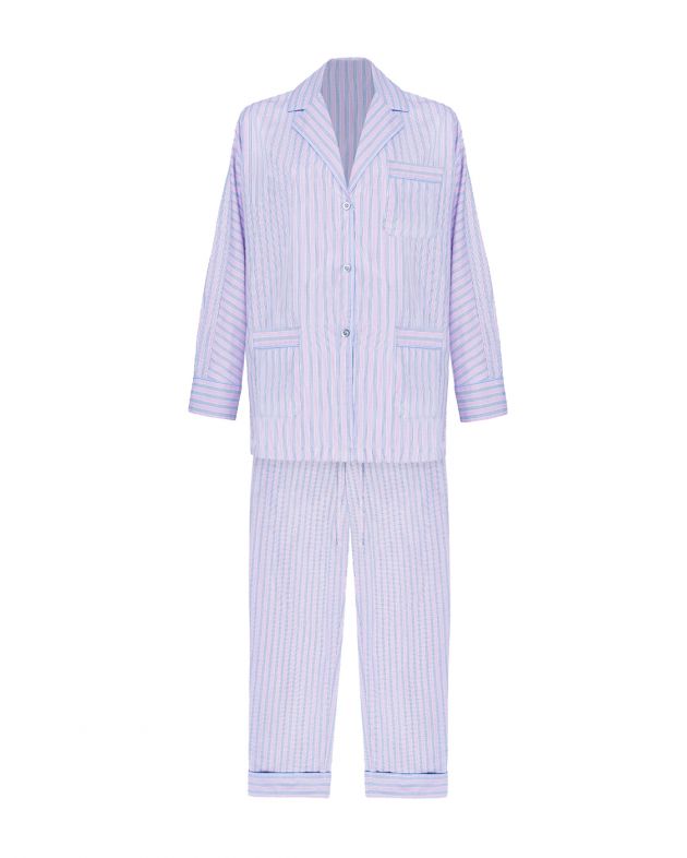 Хлопковая пижама Aysha с брюками, цвет сиреневый - изображение 1