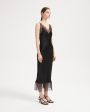 Платье в бельевом стиле из шелка, цвет черный - миниатюра 2