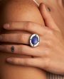 Moonka Кольцо с кианитом и агатами AI, цвет синий - миниатюра 2