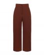 Широкие брюки с регулируемым поясом, цвет коричневый - миниатюра 1