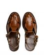 Кожаные сандалии Pesca на каблуке, цвет коричневый - миниатюра 3