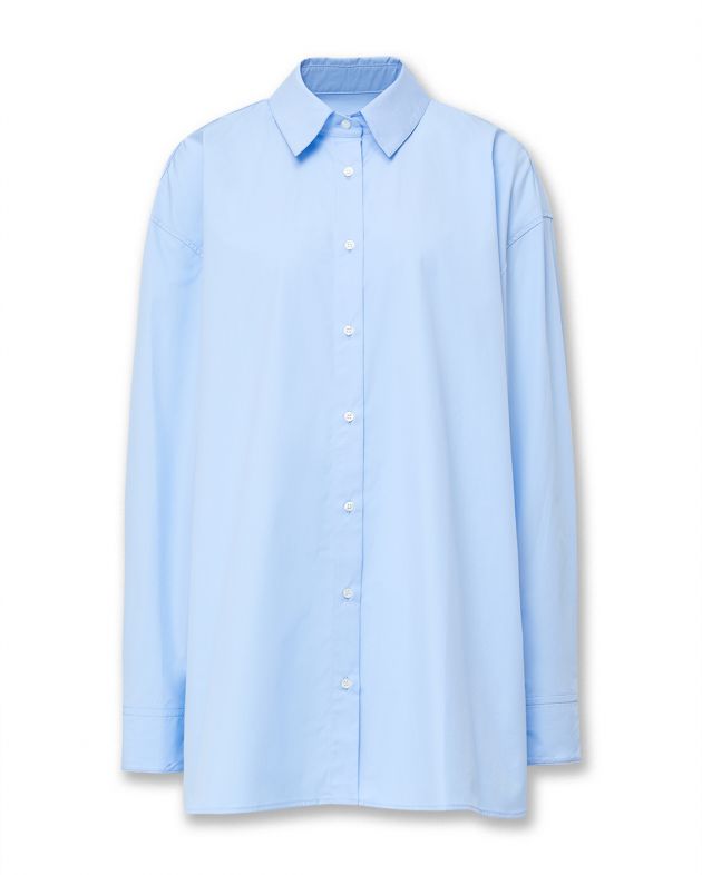 Оверсайз рубашка Espanto из хлопка, цвет голубой - изображение 1