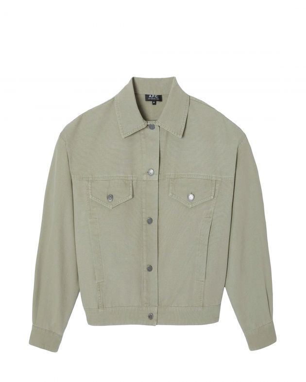 A.P.C. Куртка Cally из денима, цвет хаки - изображение 1