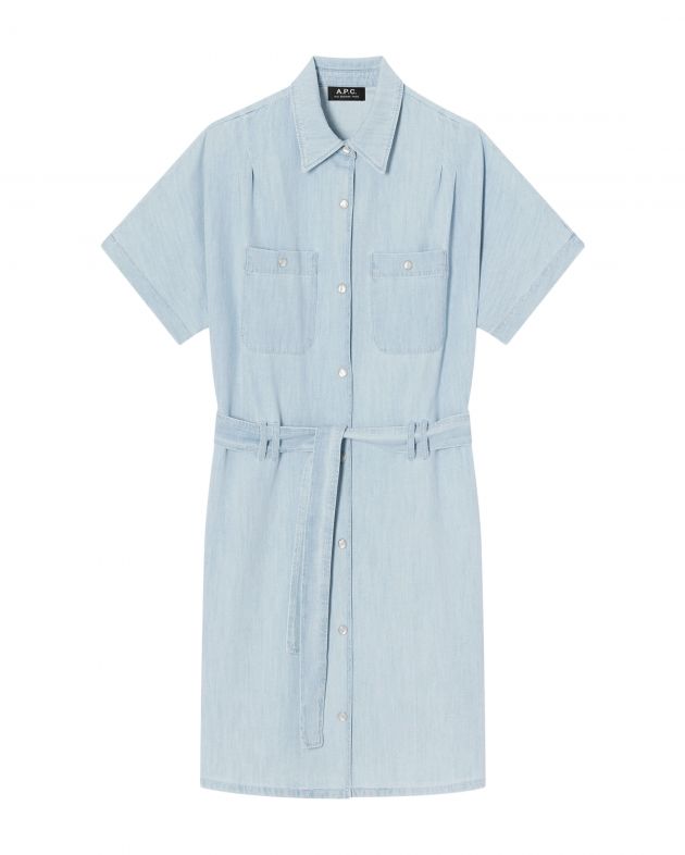 A.P.C. Платье-рубашка Suzanne, цвет голубой - изображение 1