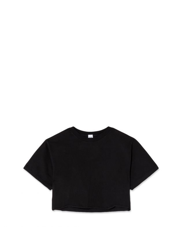 Укороченная футболка в стиле 90-х, цвет черный - изображение 1