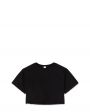 Укороченная футболка в стиле 90-х, цвет черный - миниатюра 1