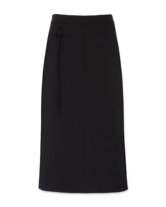Шерстяная юбка миди, цвет черный - изображение 1