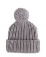 Mirstores Вязаная шапка с помпоном, цвет серый - миниатюра 1