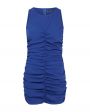 YUZEFI Облегающее платье мини со сборками, цвет синий - миниатюра 1