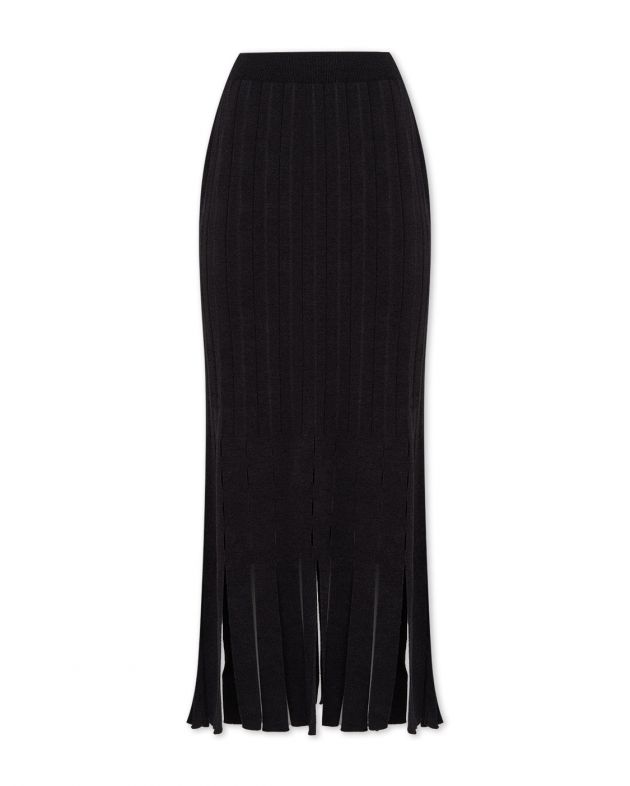 Aeron Плиссированная юбка миди Artic с бахромой, цвет черный - изображение 1