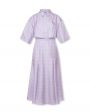 Платье миди из шелка в горох, цвет лиловый - миниатюра 1