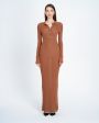 Aeron Платье Glenn в рубчик с воротником-поло, цвет коричневый - миниатюра 2