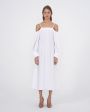 Erika Cavallini Платье миди с открытыми плечами, цвет белый - миниатюра 4