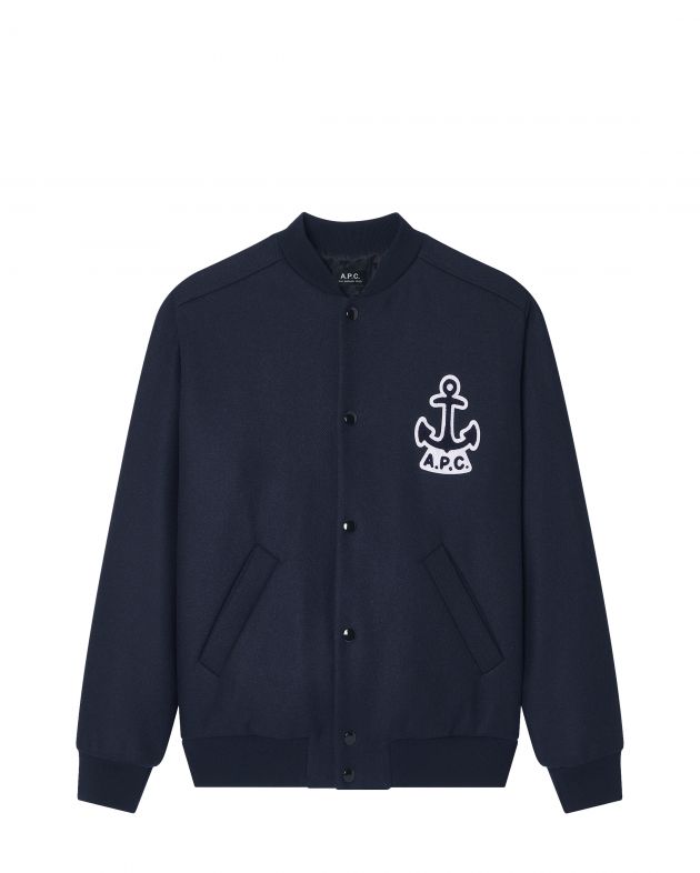 A.P.C. Куртка-бомбер, цвет темно-синий - изображение 1