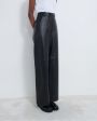 LOULOU STUDIO Прямые брюки Noro из мягкой кожи, цвет черный - миниатюра 5