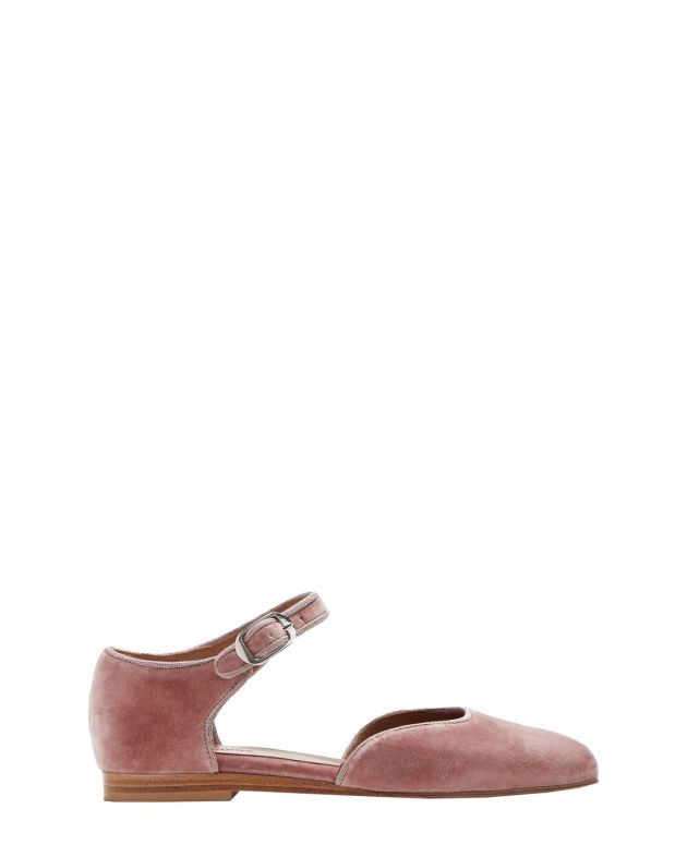 Le Monde Béryl Бархатные сандалии Mary Jane, цвет розовый - изображение 1