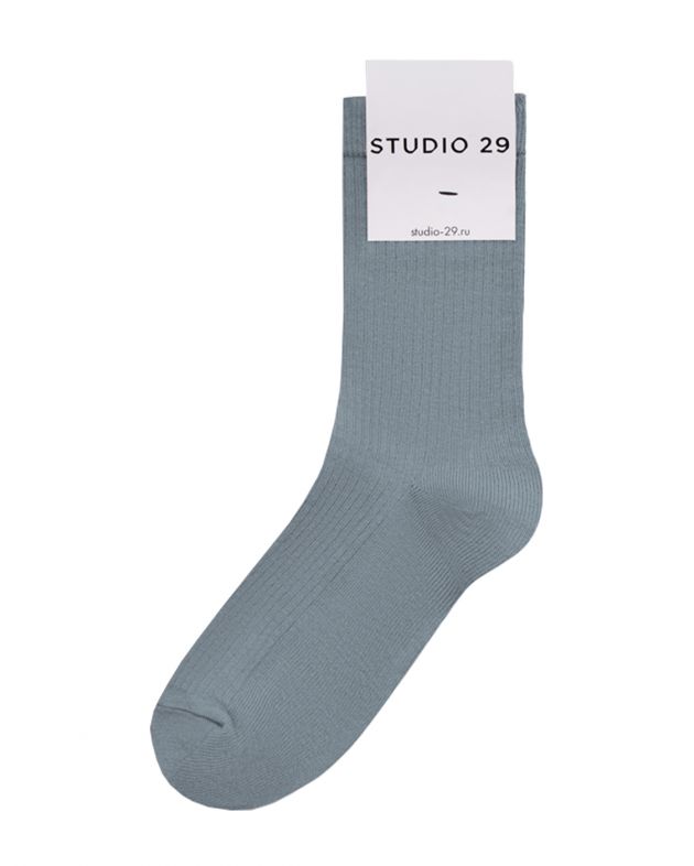 Носки в рубчик, цвет серый - изображение 1