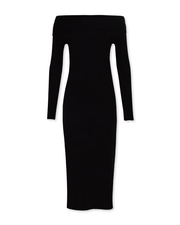 Платье макси Bicado с открытыми плечами, цвет черный - изображение 1