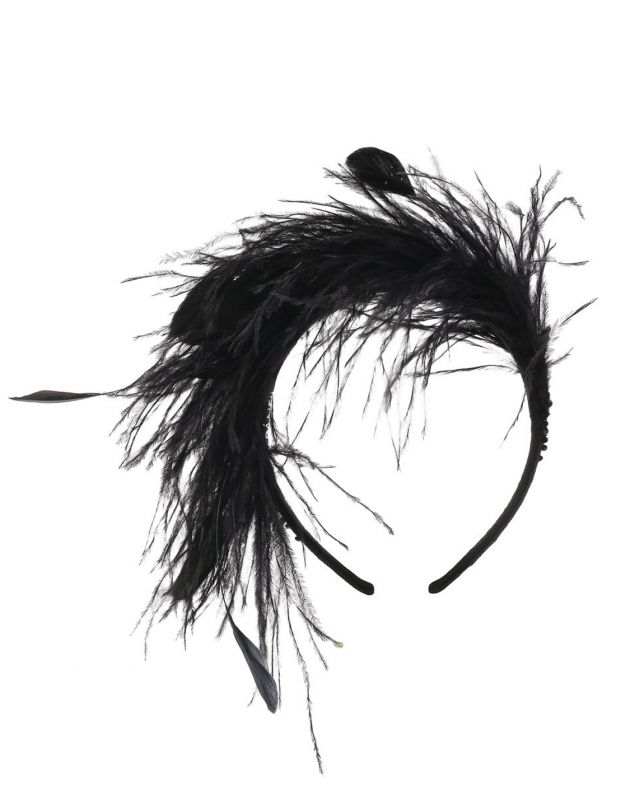 Ободок с перьями, цвет черный - изображение 1