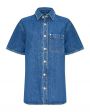 SLVRLAKE Джинсовая рубашка Sloane с короткими рукавами, цвет синий - миниатюра 1